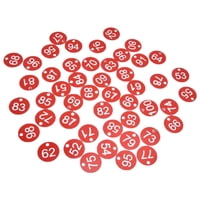 Magideal - Etiquetas Colgantes Portátiles De 100 Números 1 - 100 Etiquetas De Identificación De Equipaje Etiqueta De Llave De Número De Dormitorio De Supermercad - Palabra Roja+Blanca