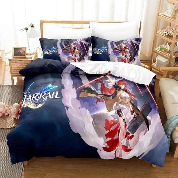 Anime Honkai Star Rail Bedding Set Duvet Cover Bed Set Quilt Cover Pillowcase Comforter Boys Adult Bedding Set