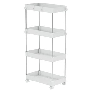 Topmarket - Carrito Carro Organizador Ruedas Multiuso 4 Niveles Blanco L
