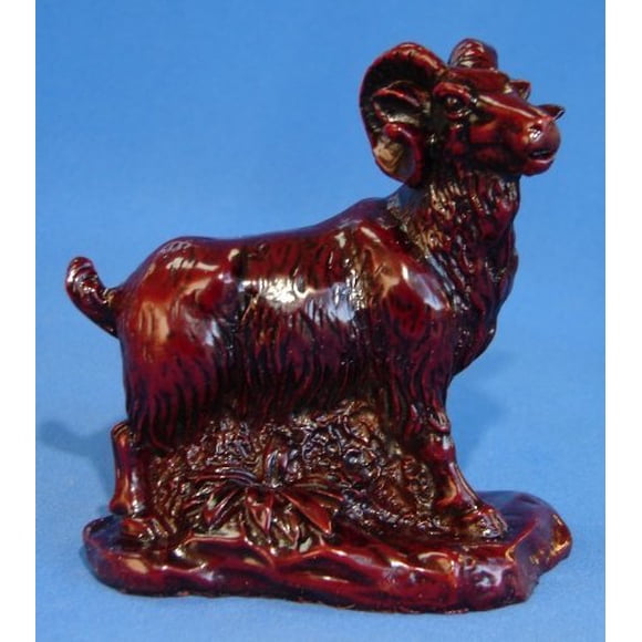 Estatua de oveja importada en Feng Shui, color rojo, 10 cm de altura