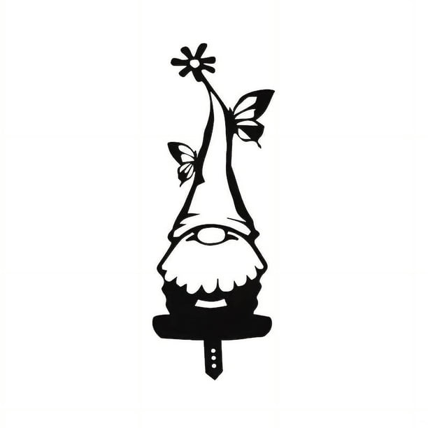 1pc, Garden Gnomes, Sanyi Gnomes Garden Decorations For Yard, Large Garden Stakes Decorative, Hollow Out Silhouette Metal Garden Decor For Lawn, Metal Yard Art,1pc Festive Acrylic Christmas Ornament