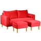 thumbnail image 3 of Sofá Sky 2 Cuerpos Más 2 Pouf Felpa Rojo, 3 of 5