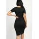 thumbnail image 5 of Vestido Midi Ajustado De Canalé Negro, 5 of 6