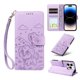 thumbnail image 2 of Funda Cartera para iPhone 14 Pro Perro Cachorro Grabado con Tarjetas Soporte Correa Morado, 2 of 6