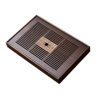 Magideal - Bandeja De Té De Bambú, Accesorio De Juego De Té, Bandeja De Servicio De Té De Almacenamiento De Agua De Placa De Tipo De Drenaje Para Juego De Té De Medio