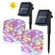 thumbnail image 1 of Cadena de luces solares para exteriores, 10 m, 120 LED, colorida cadena de luces navideñas para exteriores, cadena de luces solares de alambre de cobre, 8 modos, impermeable, estrellas interiores par, 1 of 7
