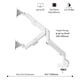 thumbnail image 4 of Soporte de escritorio con brazo para doble monitor Pixio PS1D Wave, blanco, 4 of 7