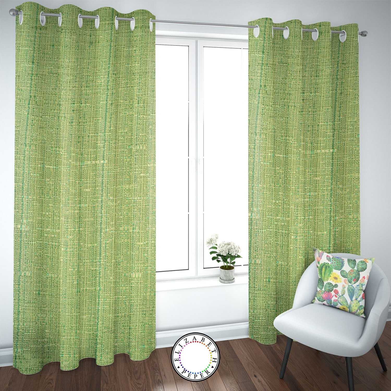 Elizabeth Peper - Set De Cortinas Hogar 2 Paños De 140 X 220 Cm Verde