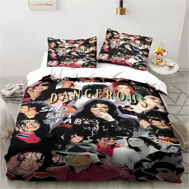 ing Michael Jackson Bedding Set Duvet Cover Bed Set Quilt Cover Pillowcase Comforter Boys Adult Bed Sheets