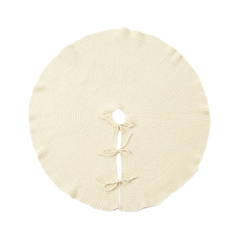 Bothyi - Falda De Punto Para Árbol De Navidad, Falda De Árbol De Navidad De 92Cm Para Vacaciones, Interior Y Exterior, Color Blanco