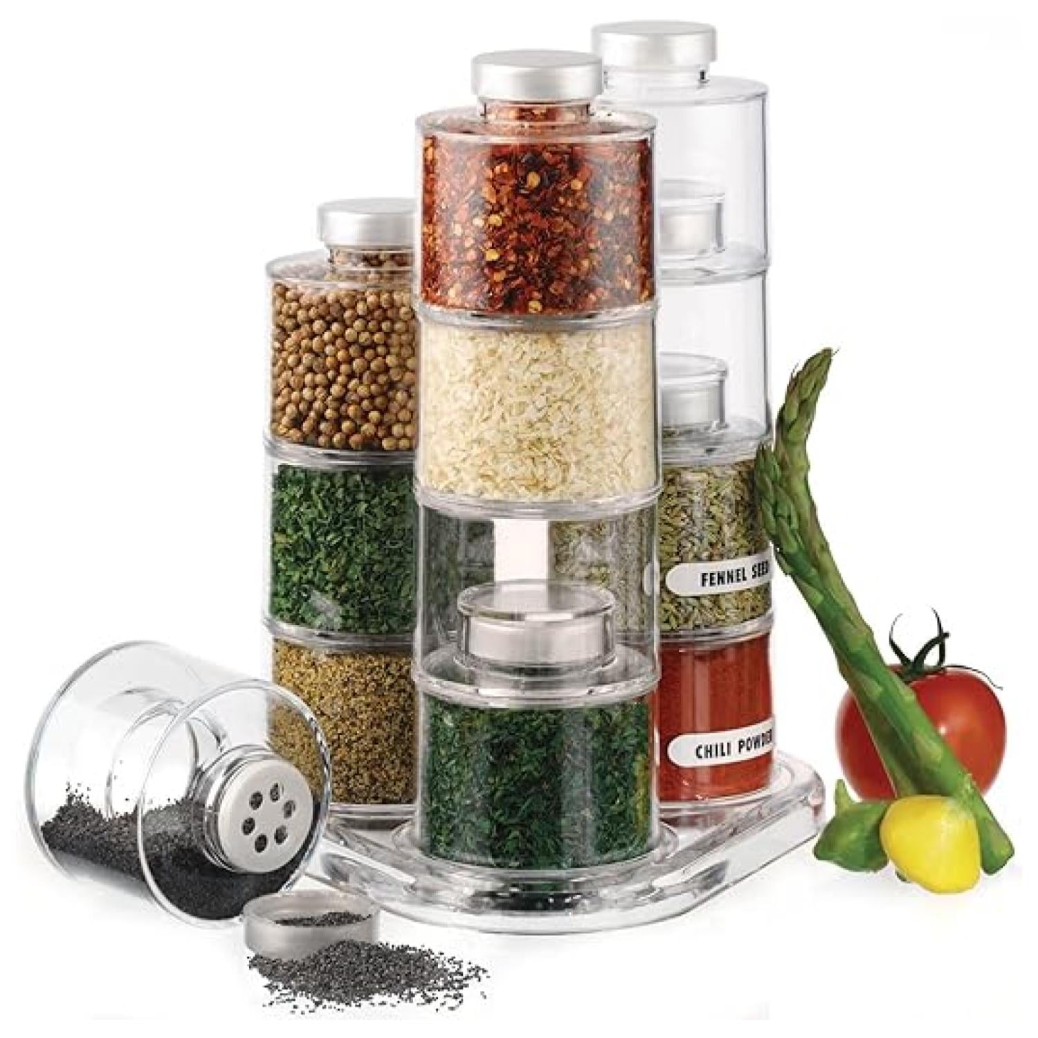 Genérico - Especieros Modular Para Cocina 3 Torres 12 Frascos Giro 360°