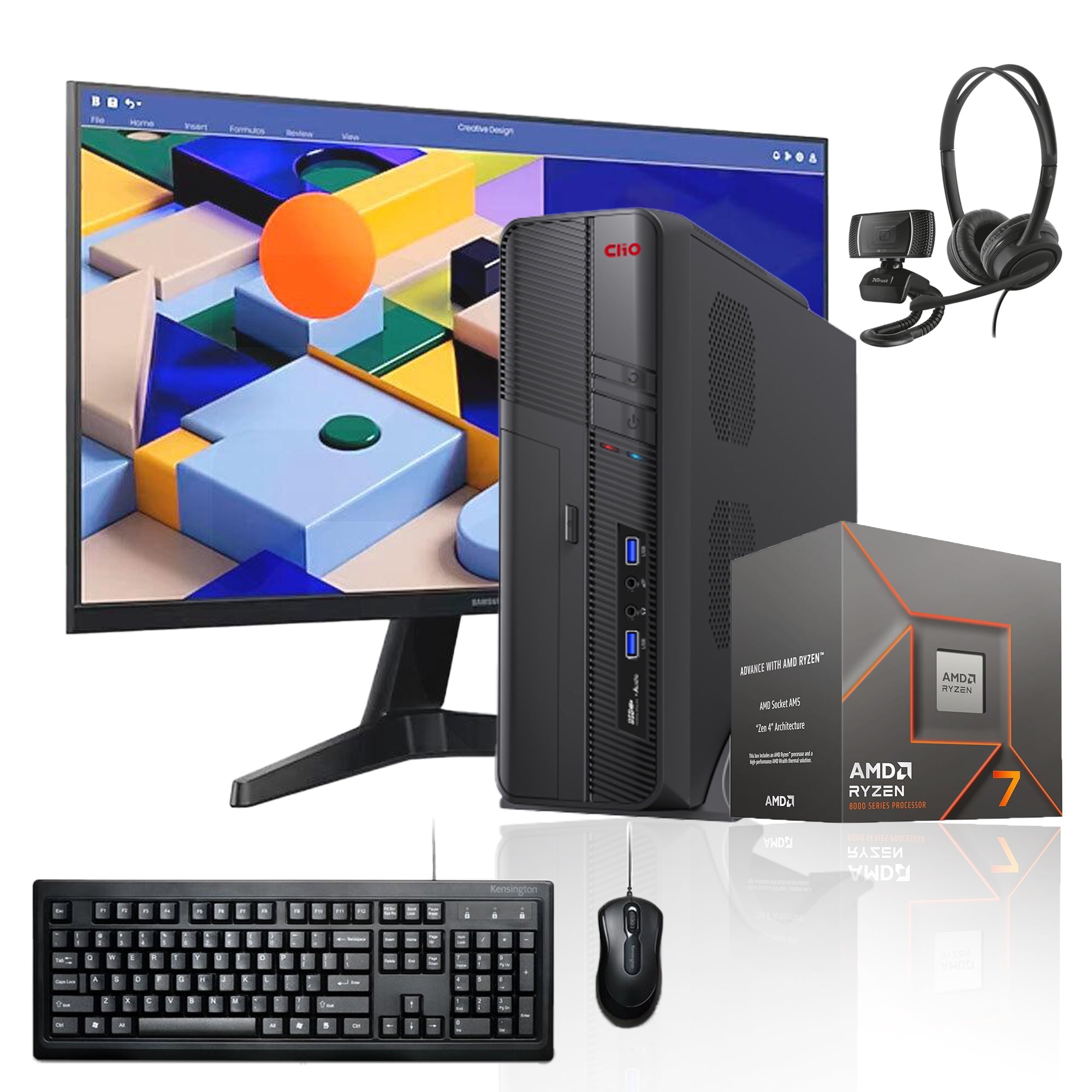 Pc Mini + Monitor 24 + Perif: Amd Ryzen 7 8700G 16Gb 1Tb Radeon 780M Wifi