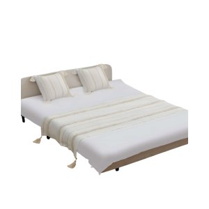 Genérico - Piecera Bordada Con Dos Fundas Modelo Boho Beige 07