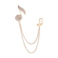 Magideal - Broches Para Hombres Accesorios De Joyería Premium Durable Diamantes De Imitación Portátiles Cadena Decorativa Broches Prendedores Traje Pin De Solapa Oro