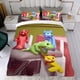 thumbnail image 4 of Bestias de Pandilla Conjunto de sábanas temático, trío de piezas, cómodo y amigable con la piel, diseño único, regalo de decoración para el hogar para familiares, amigos y fans,140cm *210cm, 4 of 6