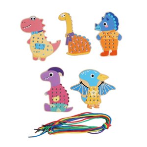 Magideal - Tarjetas De Juego Para Enhebrar, Juguetes De Motricidad Fina, Regalo Para Niños Y Niñas, Juguetes De Madera Para Enhebrar, Tarjetas De Costura, Kit De Estilo B