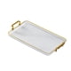 thumbnail image 1 of Estilo nórdico Granja Bandeja de servicio Joyería Perfume Cosméticos Titulares Baratijas Llaves Bandeja de almacenamiento Multifunción para dormitorio , Blanco, 1 of 5