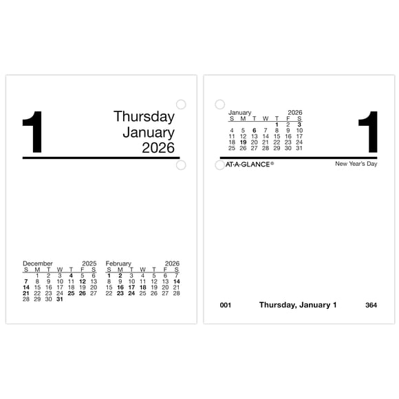 Recarga de calendario de escritorio AT-A-GLANCE 2026 Daily Mini