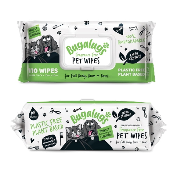 Toallitas Para Mascotas 110 Biodegradables Sin Fragancia