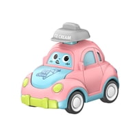 Magideal - Press And Go Car Vehículo De Juego Infantil De Dibujos Animados,Coche De Fricción De Empuje Para Bebés Para Niños Y Niñas,Regalos De Cumpleaños Para N Rosa