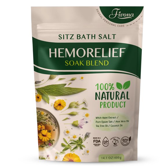 Mezcla de baño Sitz Fivona para hemorroides 415 ml con sal de Epsom