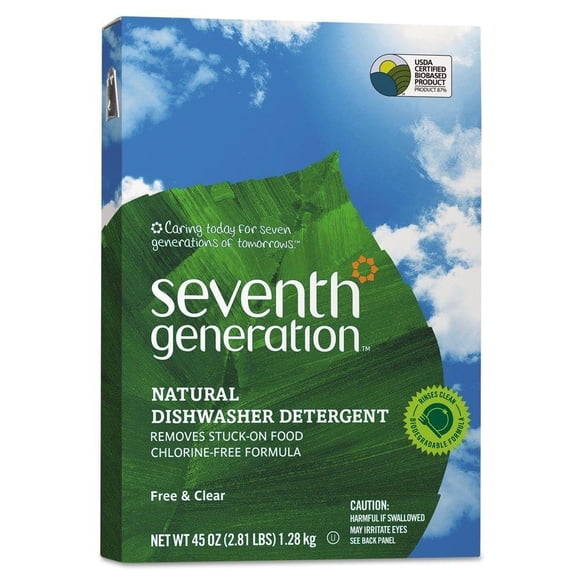 Polvo para lavavajillas Seventh Generation Natural 1,28 kg, paquete de 12