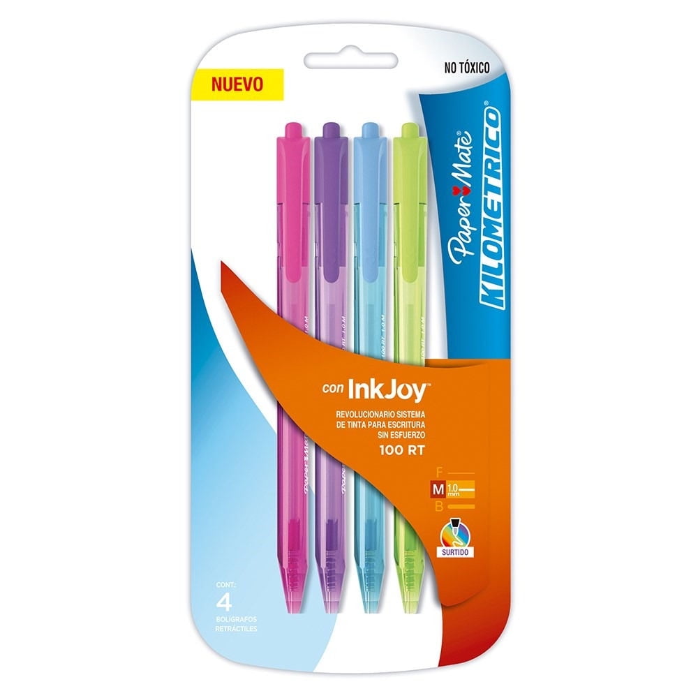 Paper Mate - Pack De Bolígrafos 1 Mm Punta Fina / 4 Colores