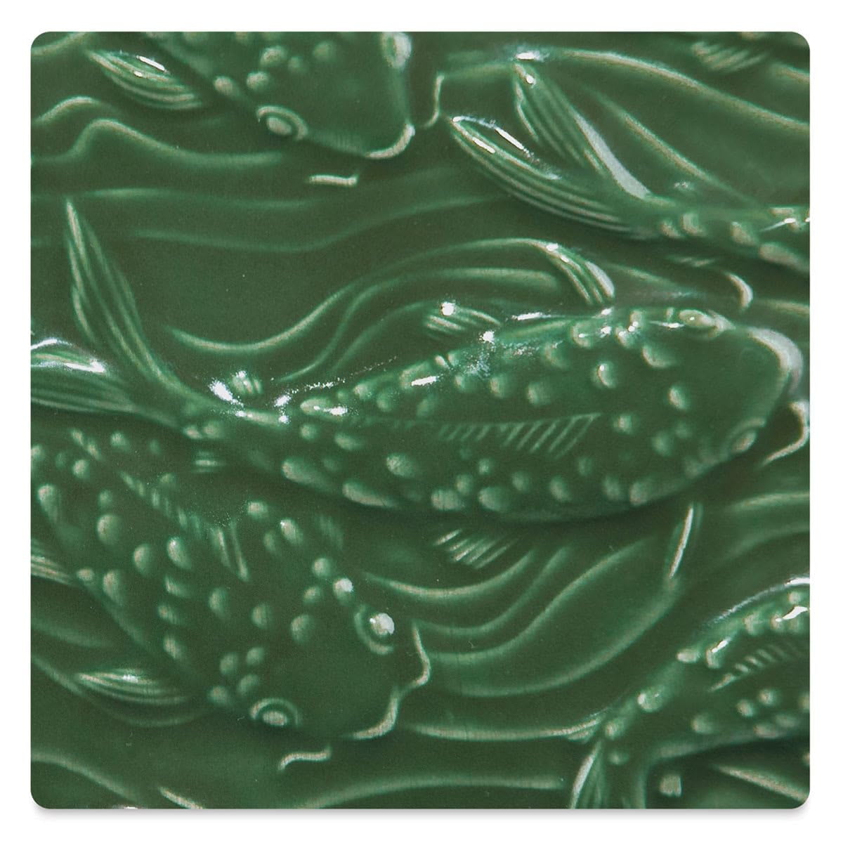 Glaze Amaco Lg-40, Líquido Brillante Sin Plomo, Verde Oscuro, 473 Ml