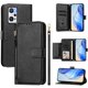 thumbnail image 5 of Funda tipo cartera para REALME GT2 5G con bolsillo con cremallera, tarjetero, soporte, correa para la muñeca y tapa de cuero Negro, 5 of 5
