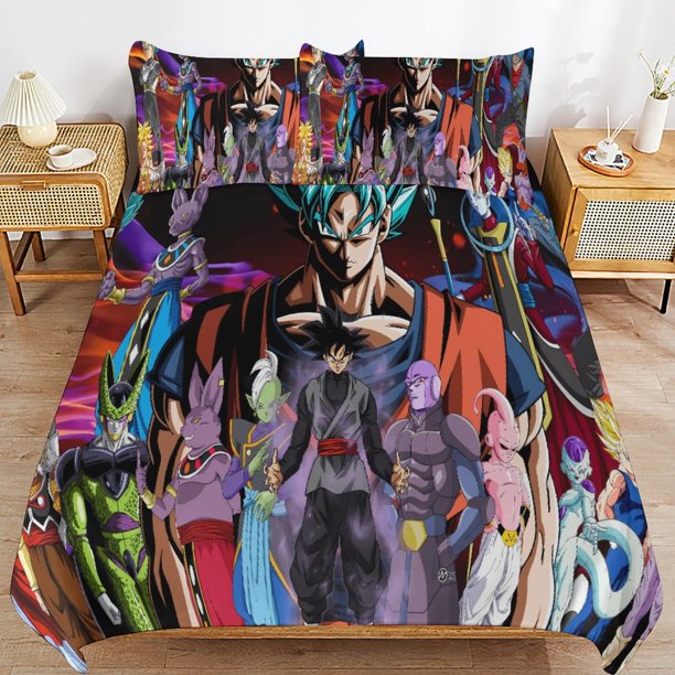 Dragon-Ball Dragon Ba-ll Dragon-Ball Dragon Ba-ll Bedding Set Sheet Set for Kids Adults,All Season Lightweight