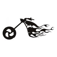 Rienda Libre Graphics - Decomural Flaming Motorcycle Motorbike Ws-15342