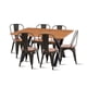 thumbnail image 1 of Comedor Color Madera y Metal Cross 140x90 + 6 sillas Tolix con asiento de madera Oscura - Negras, 1 of 8