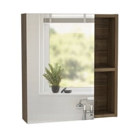 Fm Furniture - Botiquin De Baño 1 Puerta 49.7X45X12.5 Cm Café Oscuro