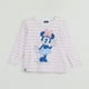 thumbnail image 1 of Polera Manga Larga Niña Minnie Rayas Blanco Disney, 1 of 4