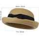 thumbnail image 2 of Sombrero para el sol, sombrero bombín de moda para mujer, sombreros de verano para el sol, sombrero de playa de paja, sombrero de paja tejido para exteriores, fiestas, playa, 2 of 7