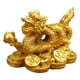 thumbnail image 2 of Feng Shui Chino Dragón Estatua Suerte Éxito Oficina Decoración Dorado, 2 of 5