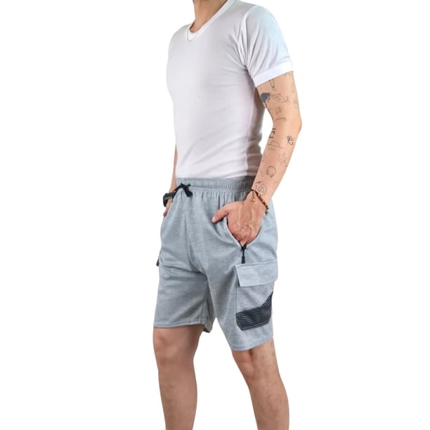 Short Deportivo Cargo Hombre Bolsillos Cierre 7006