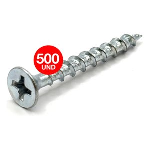 Wise Fix - 5 Caja Tornillo Volcanit Wisefix P/Fina Zincado 6X1 1/4 500U