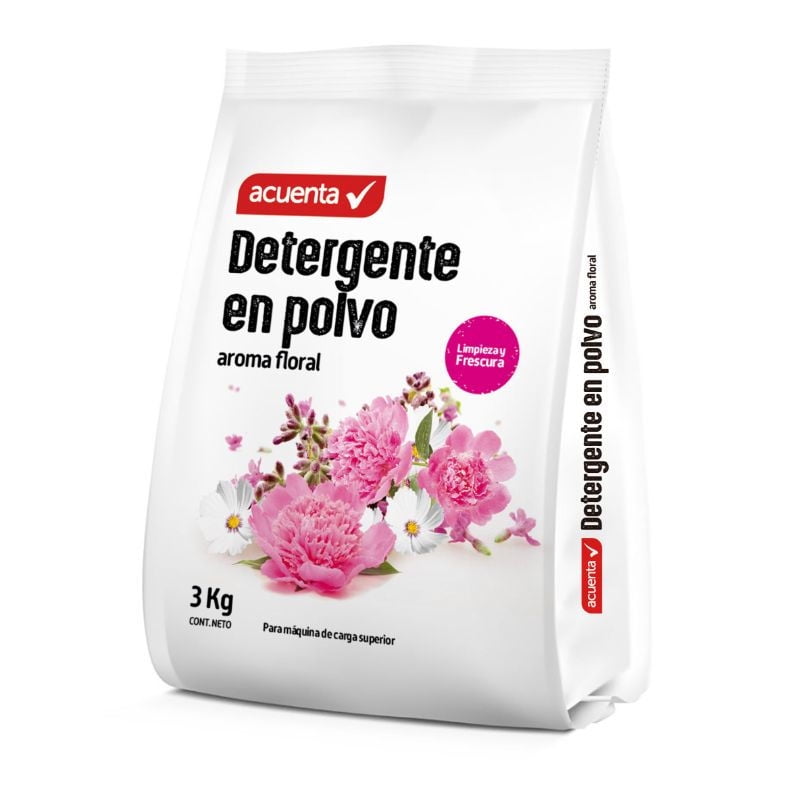 Detergente En Polvo Aroma Floral Bolsa 3 kg Acuenta