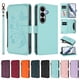 thumbnail image 3 of Funda Cartera Mariposa para [Samsung Galaxy A27 5G] con Soporte y Cremallera Verde menta, 3 of 6