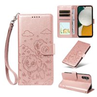 Funda Billetera Foxdock Compatible Con Samsung Galaxy A34 5G, Diseño Perrito Tierno, Ranuras Para Tarjetas Y Soporte Plegable