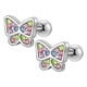 thumbnail image 1 of Rainbow Flower Heart Screw Back Earrings for Women - Hypoallergenic and Comfortable Cartilage Earrings with Dangling Design, 1 of 5