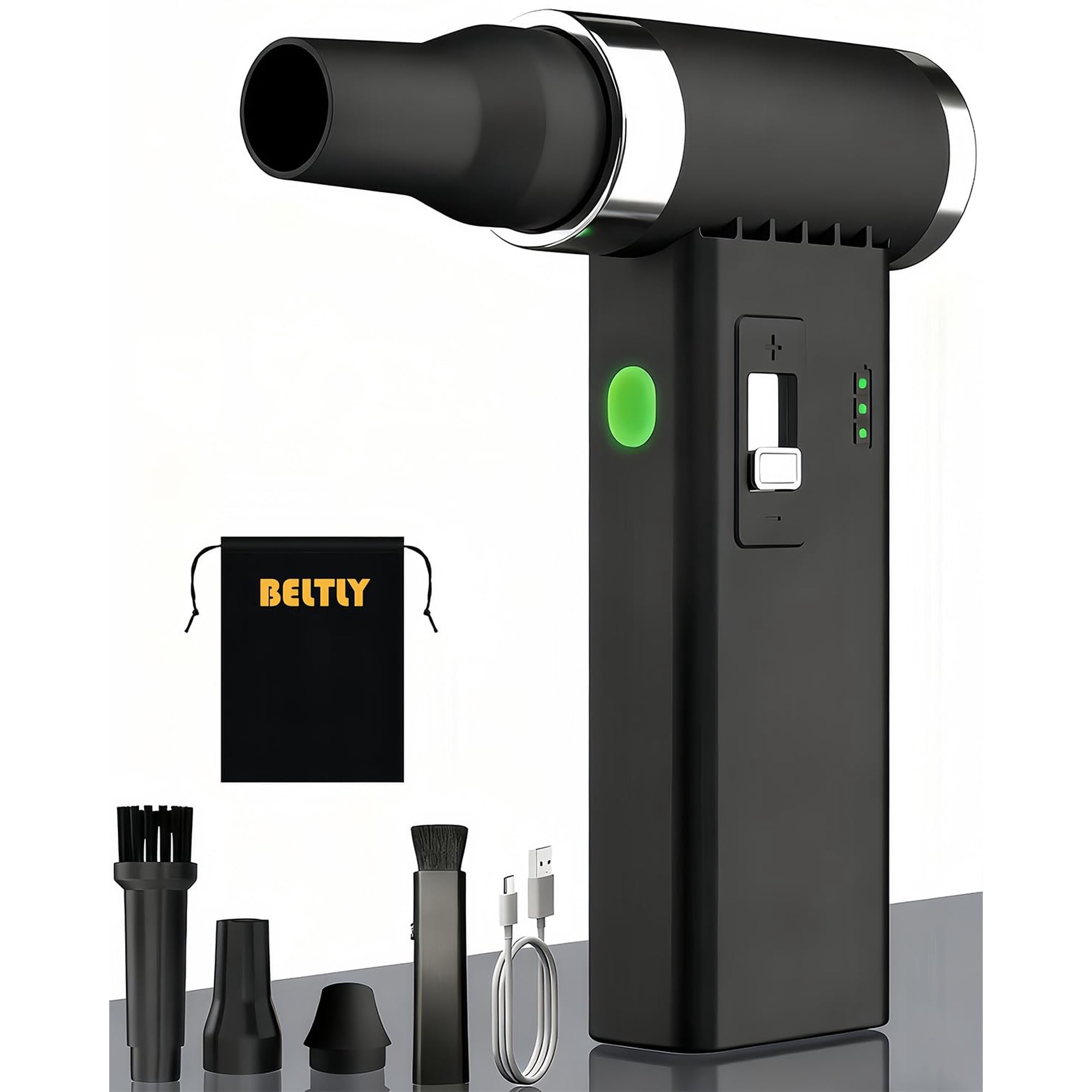 Soplador Eléctrico Duster Beltly Ft03 De Aire Comprimido, Negro