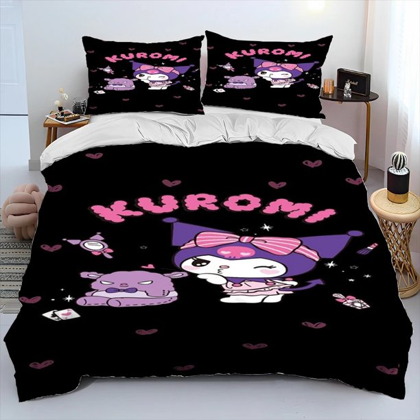 Sanrio Duvet Cover Set Single Bed Twin Full Size Home Decor Girls Kids Adult Bedroom Cute Kurumi Kawaii Bedding Set Bed Sheets