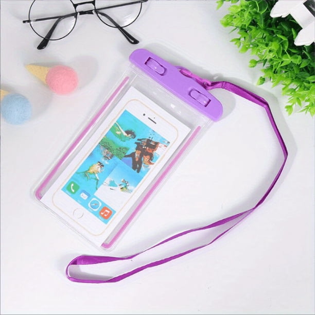 Experience the Ultimate Adventure with our Luminous Mobile Phone Waterproof Bag - Perfect for Swimming, Diving, Fishing, and Camping with a Transparent Touch Screen and Secure Lock Latch!