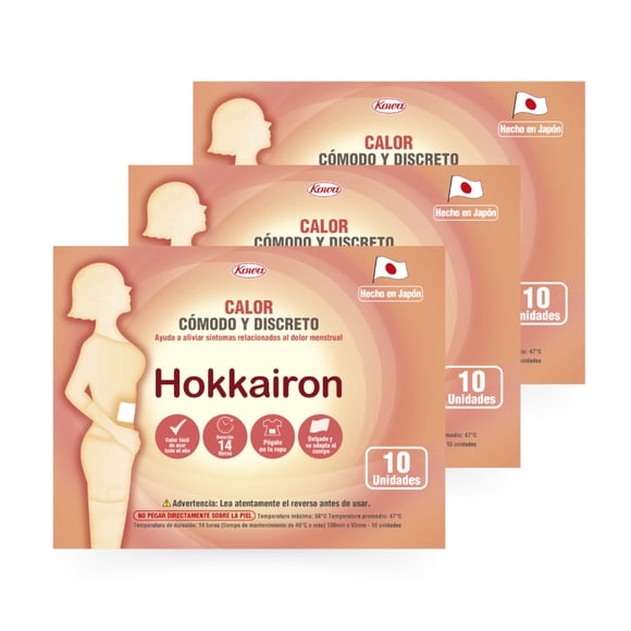 PACK X3 (30 Uni) Parche Térmico Hokkairon Alivia Dolor Menstrual