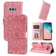 thumbnail image 2 of Funda tipo cartera FOXDOCK para Samsung Galaxy S10E , diseño girasol en relieve, cuero PU, cierre magnético, soporte y tarjetero, 2 of 5