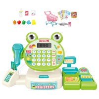 Magideal - Juguete De Registro Juego De Simulación Habilidad Motora Fina Juguete De Comestibles Juguete Educativo Para Jugar Carrito De Compras De Rana