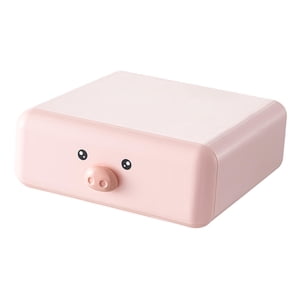 Bothyi - Organizador De Escritorio Cajón Contenedor De Almacenamiento Bordes Lisos Y Redondos Estuche De Joyería Resistente Cerdito Rosa
