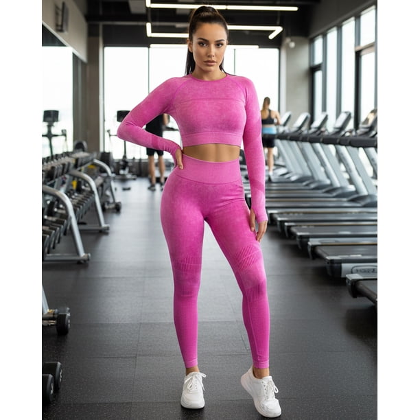 Conjunto Deportivo Mujer Pre Lavado Fitness Yoga Premium
